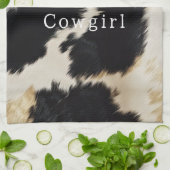 Schwarz-weiß Cowhide Geschirrtuch (Gefaltet)