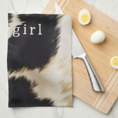 Schwarz-weiß Cowhide Geschirrtuch (Viertel Falte)