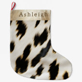 Schwarz-weiß Cowhide Großer Weihnachtsstrumpf (Vorderseite)