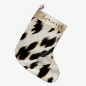 Schwarz-weiß Cowhide Großer Weihnachtsstrumpf (Vorderansicht (hängend))