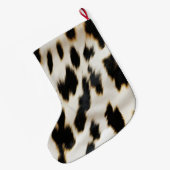 Schwarz-weiß Cowhide Großer Weihnachtsstrumpf (Rückseite (Hängend))