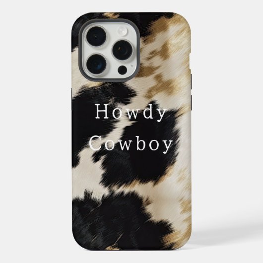 Schwarz-weiß Cowhide iPhone Hülle (Rückseite)