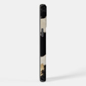 Schwarz-weiß Cowhide iPhone Hülle (Rechte Seite)
