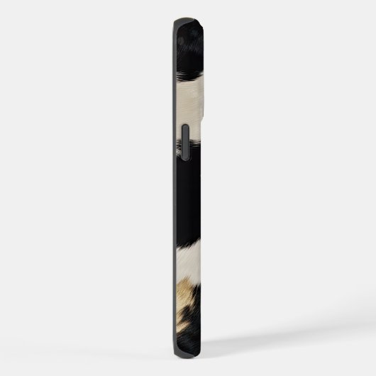 Schwarz-weiß Cowhide iPhone Hülle (Rechte Seite)