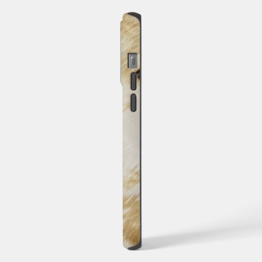 Schwarz-weiß Cowhide iPhone Hülle (Linke Seite)