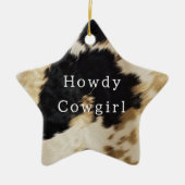Schwarz-weiß Cowhide Keramik Ornament (Vorne)