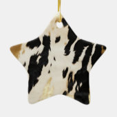 Schwarz-weiß Cowhide Keramik Ornament (Hinten)