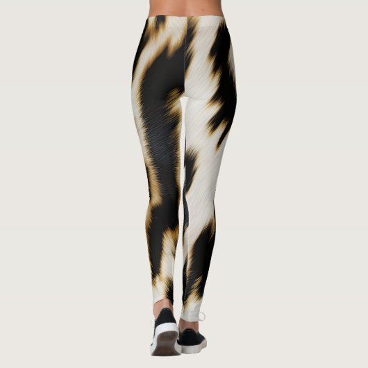 Schwarz-weiß Cowhide Leggings (Rückseite)