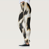 Schwarz-weiß Cowhide Leggings (Links)