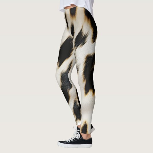 Schwarz-weiß Cowhide Leggings (Links)