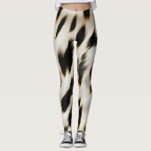 Schwarz-weiß Cowhide Leggings (Vorderseite)