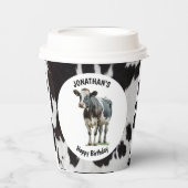 Schwarz-Weiß-Cowhide Pappbecher (Vorderseite)
