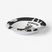 Schwarz-Weiß-Cowhide Pappteller (Gewinkelt)