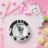 Schwarz-Weiß-Cowhide Pappteller (Party)