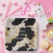 Schwarz-weiß Cowhide Pappteller (Party)