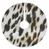 Schwarz-weiß Cowhide Polyester Weihnachtsbaumdecke (Vorderseite)