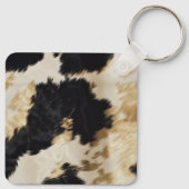 Schwarz-weiß Cowhide Schlüsselanhänger (Rückseite)