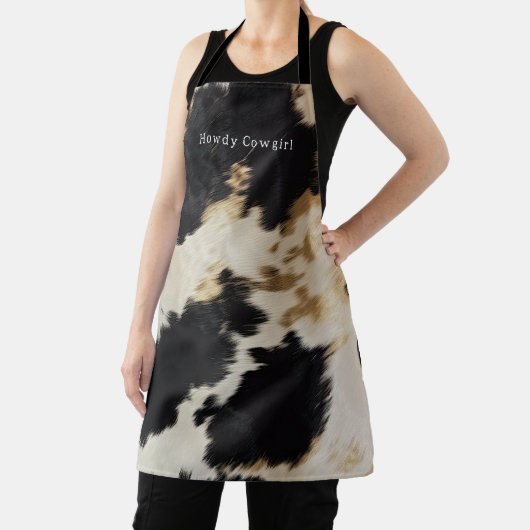 Schwarz-weiß Cowhide Schürze (InSitu)