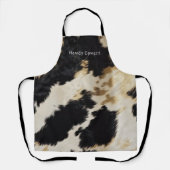 Schwarz-weiß Cowhide Schürze (Vorderseite)