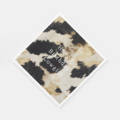 Schwarz-weiß Cowhide Serviette (Ecke)