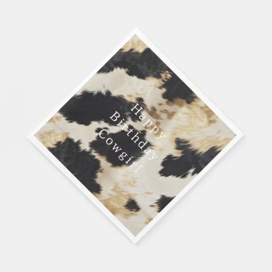 Schwarz-weiß Cowhide Serviette (Ecke)