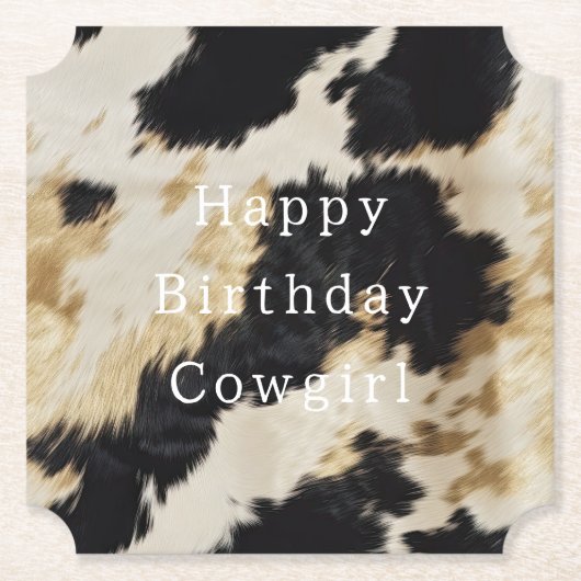 Schwarz-weiß Cowhide Untersetzer (Vorderseite)