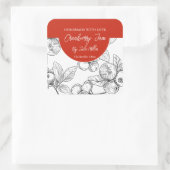 Schwarz-Weiß-Cranberry-Marke Quadratischer Aufkleber (Tasche)