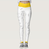 Schwarz-Weiß-Crazy-Chicken-Run | Gelber Pop Leggings (Vorderseite)
