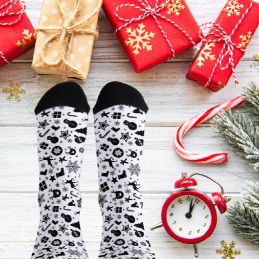 Schwarz-Weiß-Crew-Socken Socken