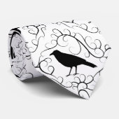 Schwarz-Weiß-Crow-Muster. Krawatte (Gerollt)