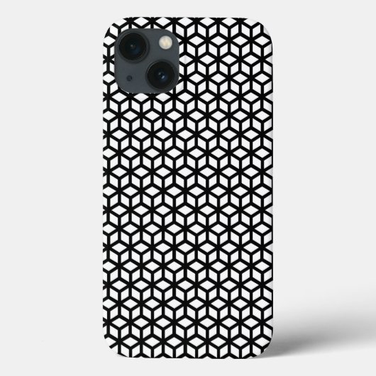 Schwarz-Weiß-Cube-Muster Case-Mate iPhone Hülle (Rückseite)