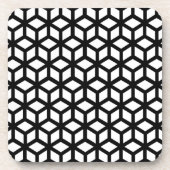 Schwarz-Weiß-Cube-Muster Untersetzer (Vorderseite)