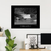 Schwarz-Weiß-Cumberland-Fälle Poster (Heimbüro)