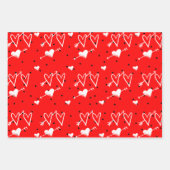 Schwarz-Weiß-Cupids Herzmuster Geschenkpapier Set (Vorderseite 3)