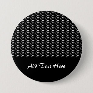 Schwarz-Weiß-Curlie-Farbmuster Button
