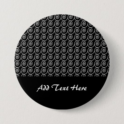 Schwarz-Weiß-Curlie-Farbmuster Button (Vorderseite)