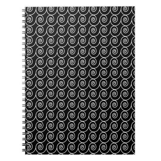 Schwarz-Weiß-Curlie-Farbmuster Notizblock (Vorderseite)