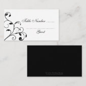 Schwarz-Weiß-Curls Hochzeitstisch-Platzkarten Platzkarte (Vorne/Hinten)