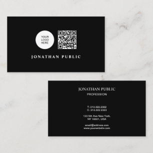 Schwarz-Weiß-Custom-QR-Code-Logo hochladen Visitenkarte