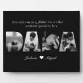 Schwarz & Weiß Dada 4 Foto Collage Vatertag Fotoplatte (Vorderseite)