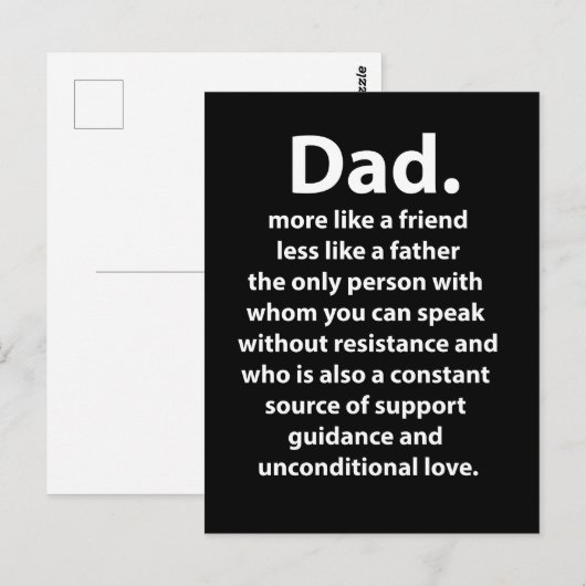 Schwarz-Weiß-Daddy-Daddy-Zitat Postkarte (Vorne/Hinten)