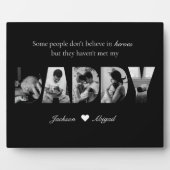 Schwarz & Weiß Daddy Foto Collage Keepake Geschenk Fotoplatte (Vorderseite)