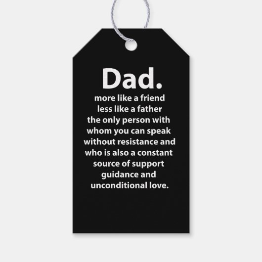 Schwarz-Weiß-Daddy-Zitat  Geschenkanhänger (Vorderseite)