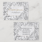 Schwarz-Weiß-Dahlia-Blume Visitenkarte (Vorne/Hinten)