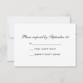 Schwarz-Weiß-Dahlia-Hochzeit-RSVP-Antwortkarte RSVP Karte (Rückseite)