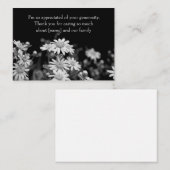 Schwarz-Weiß-Daisy-Blume nach Beerdigungskarten Mitteilungskarte (Vorne/Hinten)