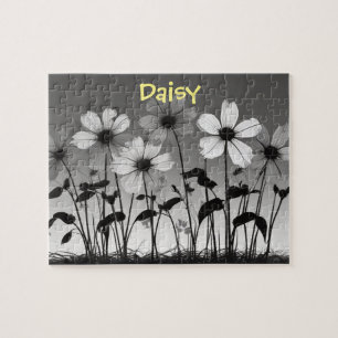 Schwarz-Weiß-Daisy-Blume Puzzle