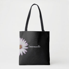 Schwarz-Weiß-Daisy Personalisiert Tasche