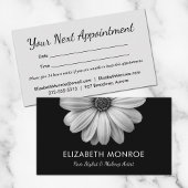 Schwarz-Weiß-Daisy-Salon-Haarstylist Terminkarte