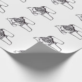 Schwarz-Weiß-Dala-Pferd Geschenkpapier (Ecke)